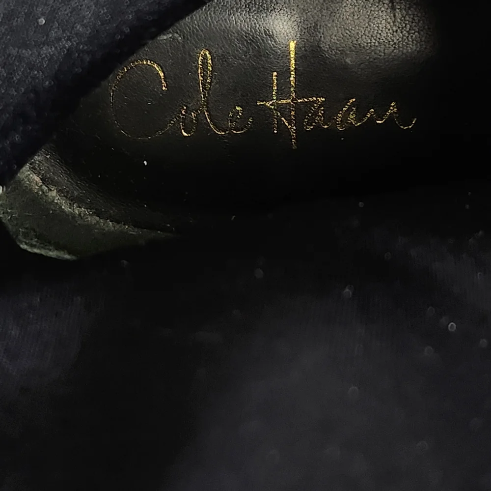 Cole Haan Air Lizzie Black Patent Leather Waterproof Equestrian Boots Size 8AA